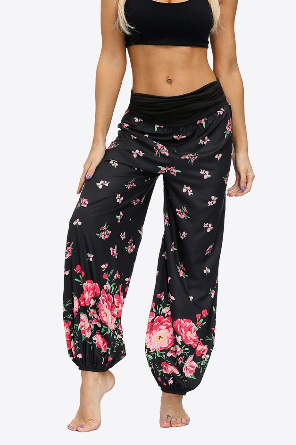 Pantalones largos de pierna ancha estampados extragrandes