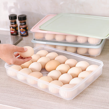 24 Grid Egg Storage Box - Keep Your Eggs Fresh and Ready to Cook in this Transparent Plastic Food Refrigerator!