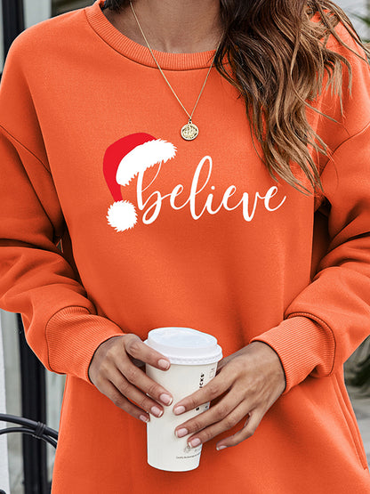 BELIEVE Graphic Tunic Sweatshirt