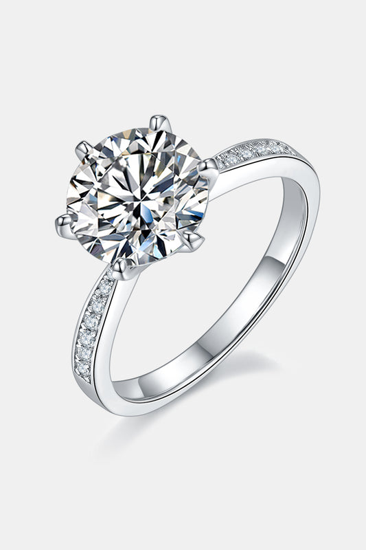 Bague en pierre latérale moissanite de 3 carats