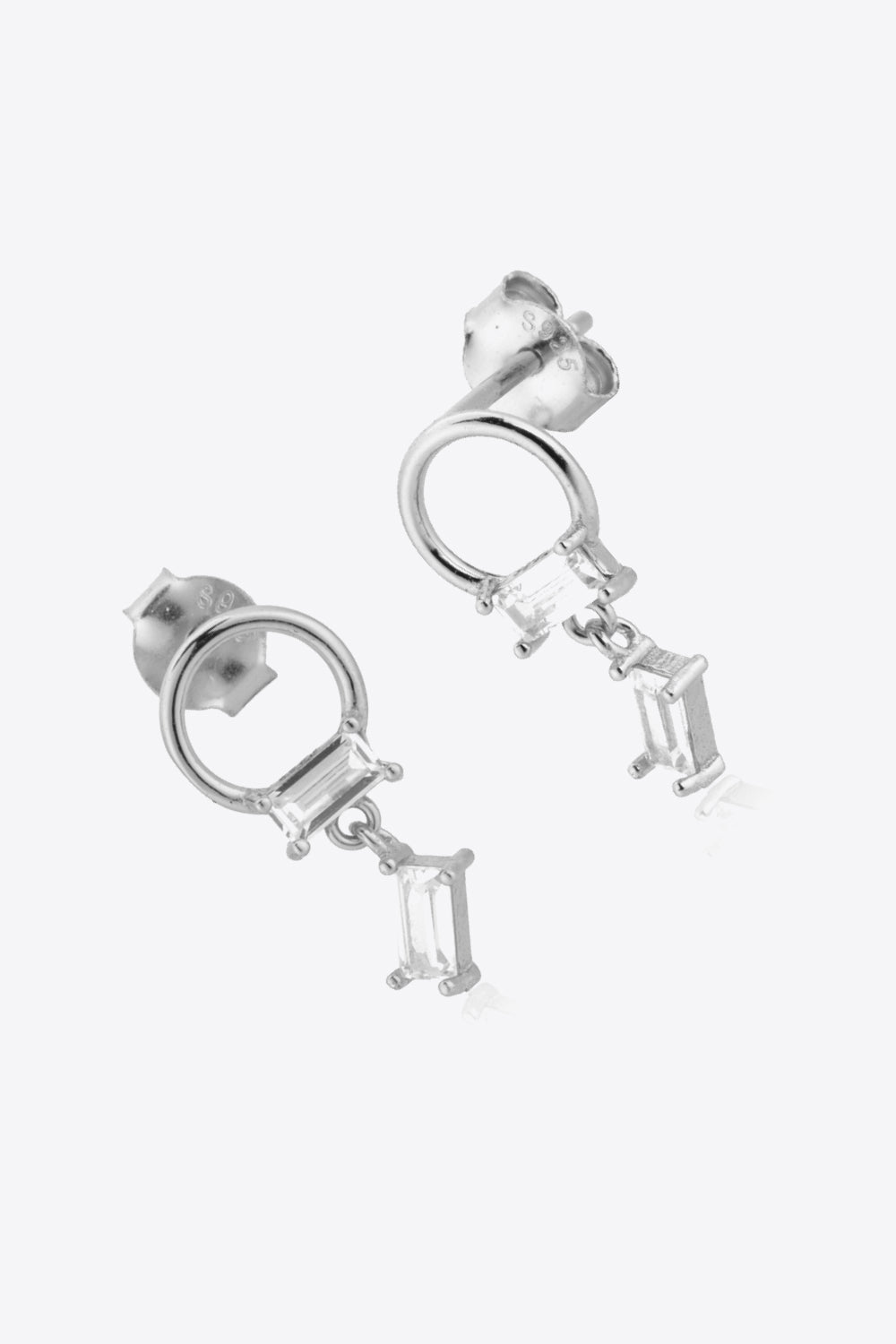 Boucles d'oreilles pendantes en argent sterling 925 avec zircone