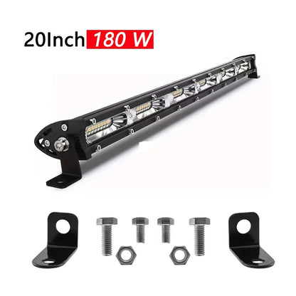 Barra de luz de trabajo LED ultrafina para vehículos todoterreno: focos/reflectores de 12 V/24 V para automóviles, SUV, camiones y tractores 