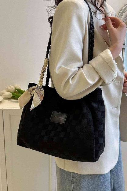 Braided Strap Polyester Tote Bag