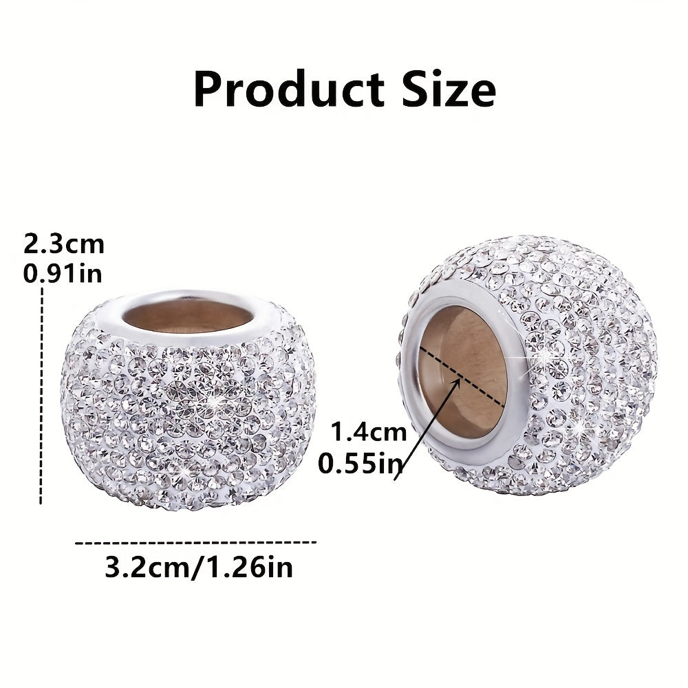 2pcs Shiny Rhinestone Car Seat Headrest Decoration Ring - Universal Fit for All Vehicles - Adds Luxury and Style to Your Interior