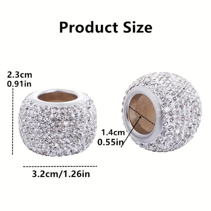 2pcs Shiny Rhinestone Car Seat Headrest Decoration Ring - Universal Fit for All Vehicles - Adds Luxury and Style to Your Interior