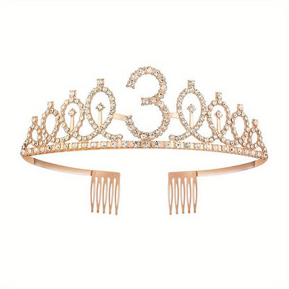 1 pièce, couronne d'anniversaire du 3e au 18e anniversaire, couronne de cristal, décoration d'anniversaire, fournitures de fête de joyeux anniversaire, décoration d'anniversaire, décoration de fête, fournitures de fête 