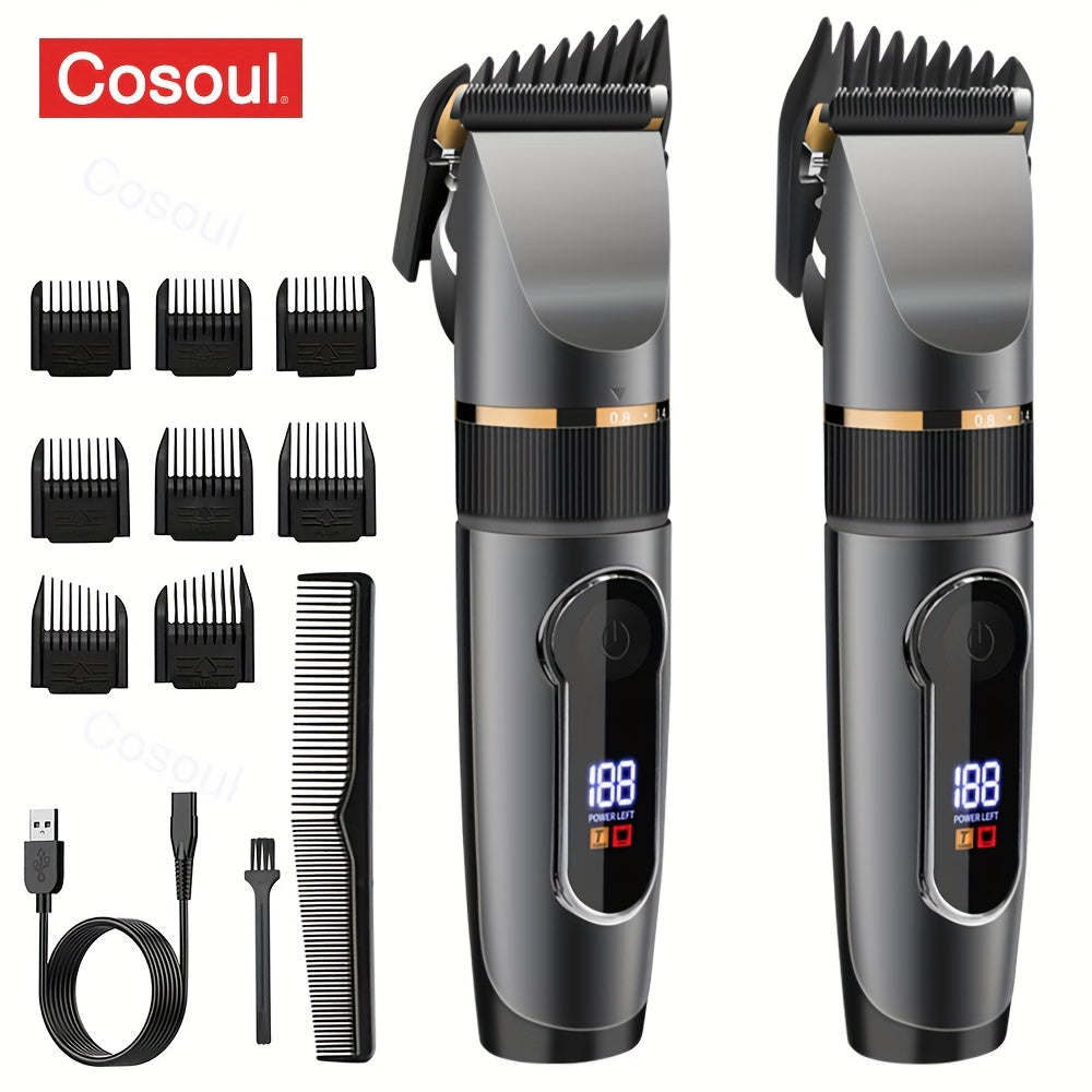 Waterproof Electric Hair Clipper with LED LCD Screen and Charging Model for Men and Husbands