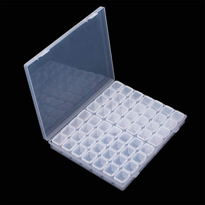 1pc, 5D Diamond Painting Accessories, 28/56 Grids Clear Diamond Painting Storage Container For Bead Storage, Sewing, Nail Diamonds, Embroidery Boxes Organizer, Organizer Nail Diamonds And Bead For DIY Art Craft