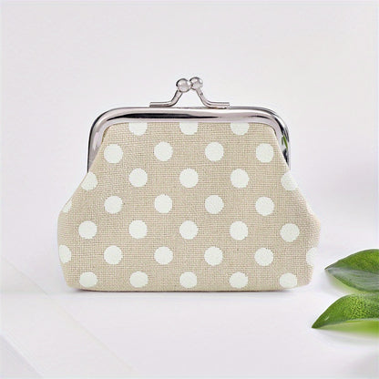 Stylish Polka Dot Kiss Lock Coin Purse - Convenient Earphone Storage Wallet