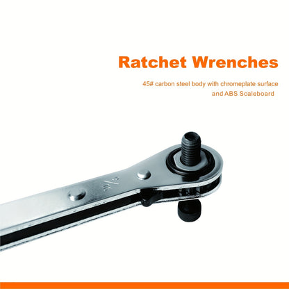 5-Piece Ratchet Wrench Set - Quick & Easy Auto Repair Tool for Double-Ended Ratchet Inch Size