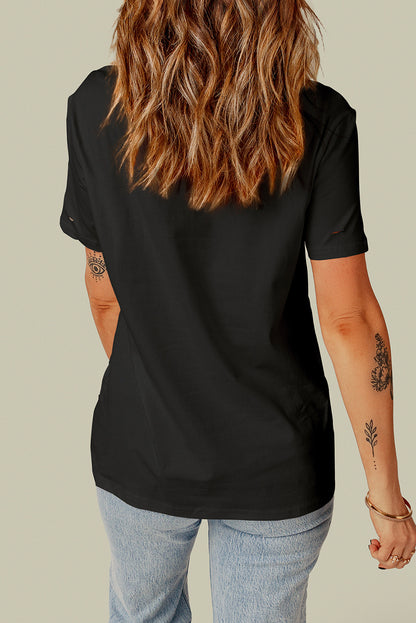 Distressed Round Neck Tee