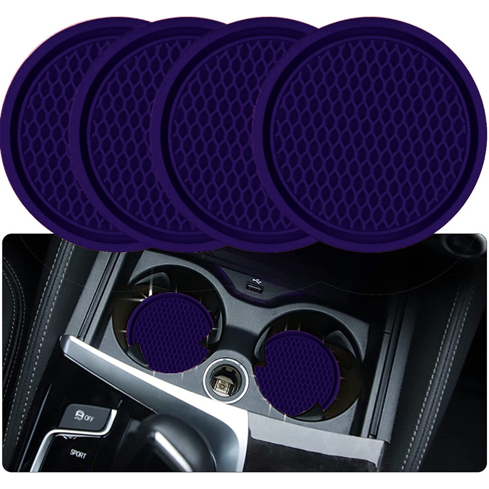 4pcs ZukMi Car Cup Coasters: Anti-Slip Silicone Cup Holders for Universal Vehicle Interior Accessories