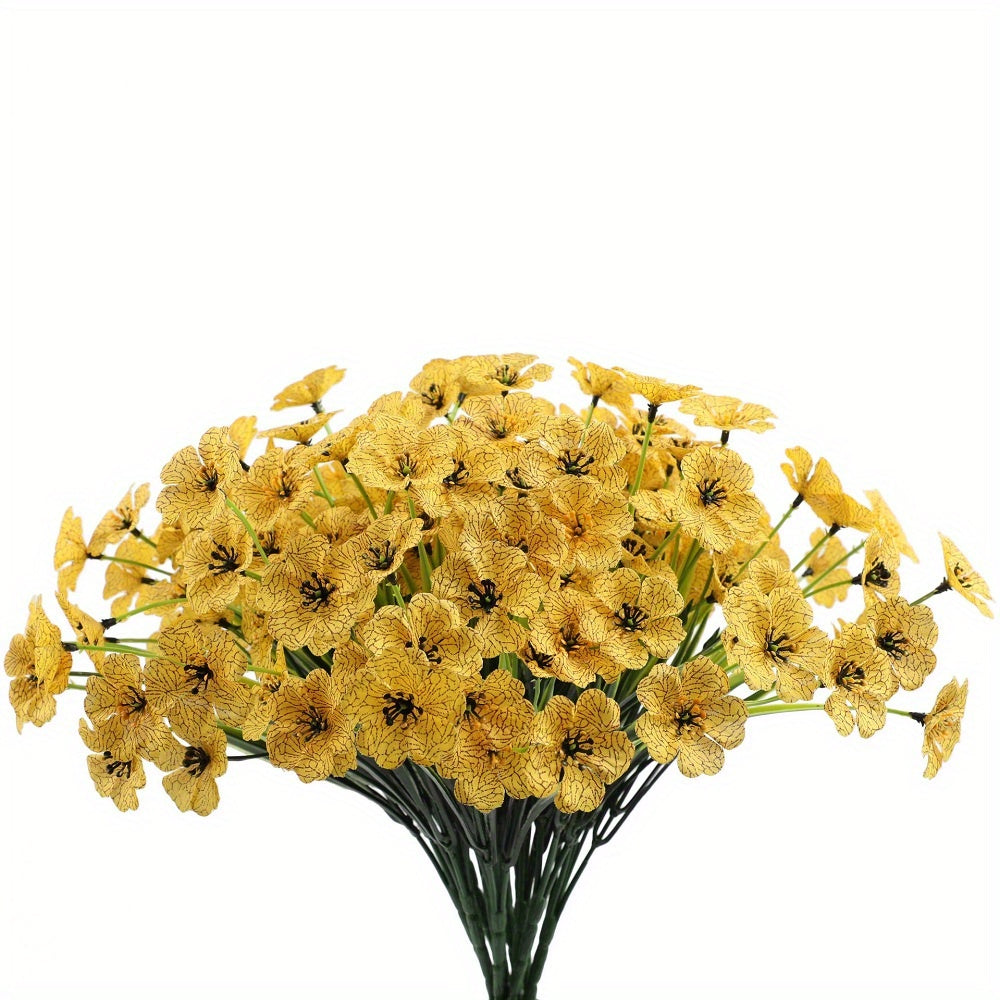 8 Bundles of UV-Resistant Artificial Flowers - Perfect for Outdoor & Indoor Decorations!