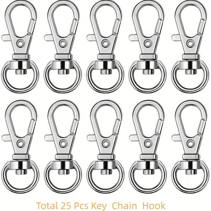 50pcs Key Chain Hooks & Rings Set - Perfect for DIY Hanging Rope Jewelry!