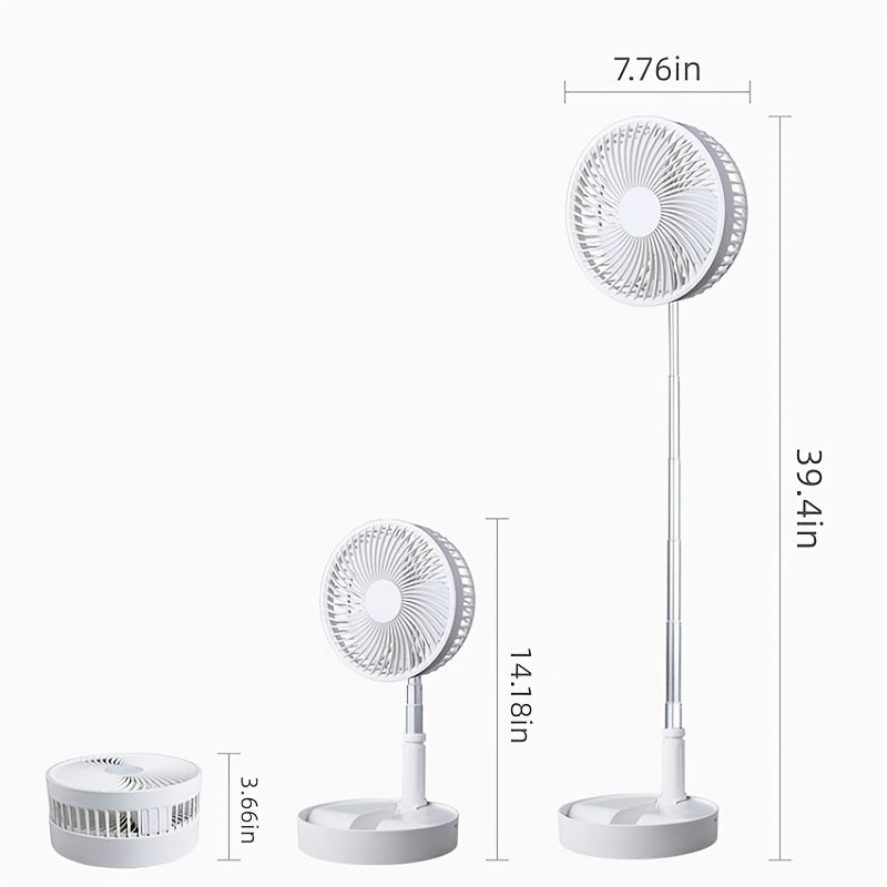 USB Rechargeable Small Fan 8 Inch Folding Telescopic Portable Electric Fan Super Long Battery Life Outdoor Camping Desktop Fan