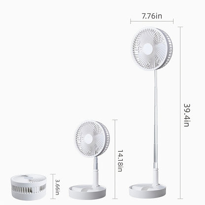 USB Rechargeable Small Fan 8 Inch Folding Telescopic Portable Electric Fan Super Long Battery Life Outdoor Camping Desktop Fan