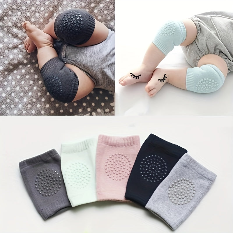 2pcs Baby Infant Toddler Soft Elastic Knee Elbow Brace Pads Cap, Anti-slip Crawling Safety Protector, Leg Cushion, 5 Colors Available