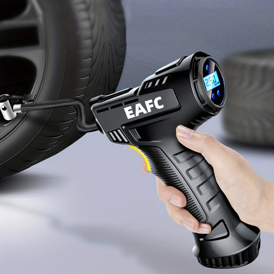 120W Rechargeable Portable Cordless Tire Inflator: Automatic Wireless Car Air Pump Compressor with Digital Display