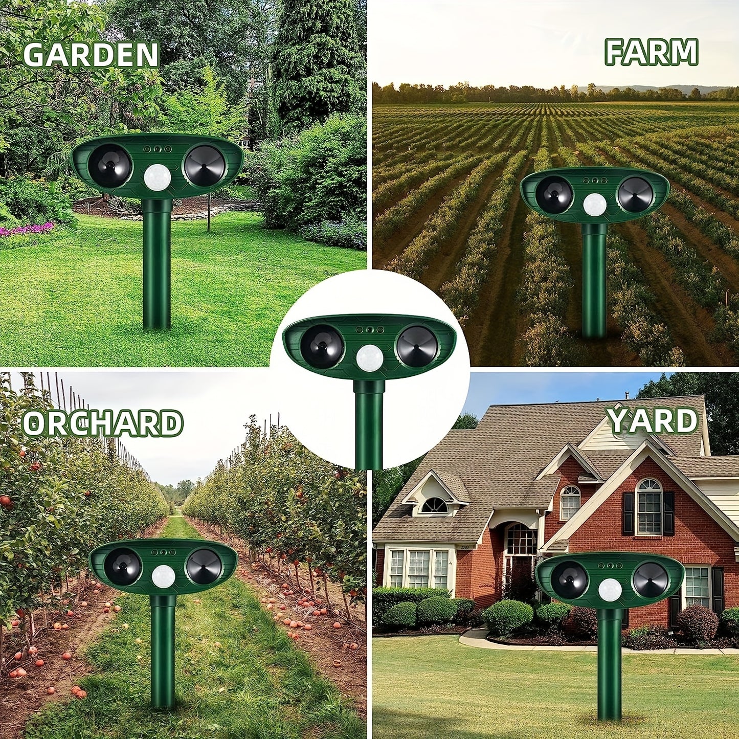 Ultrasonic Animal Repeller, Solar Powered Animal Repellent, Waterproof Animal Deterrent Devices Outdoor Repels Cat, Dog, Fox, Derrent, Rat, Etc