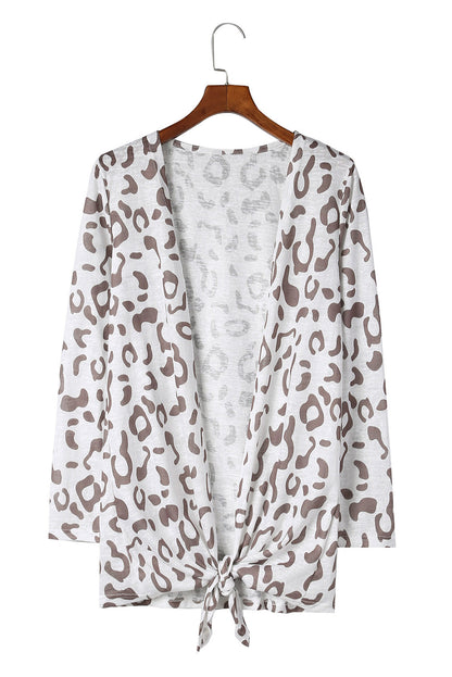 Leopard Long-Sleeve Open Front Cardigan