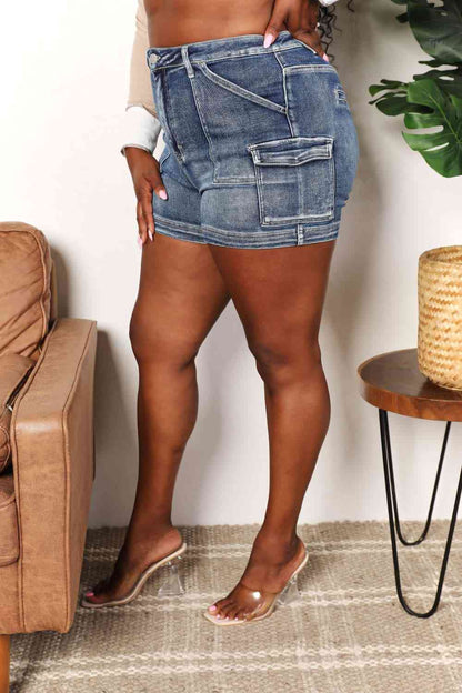 RISEN Short taille haute à poches cargo latérales pleine taille