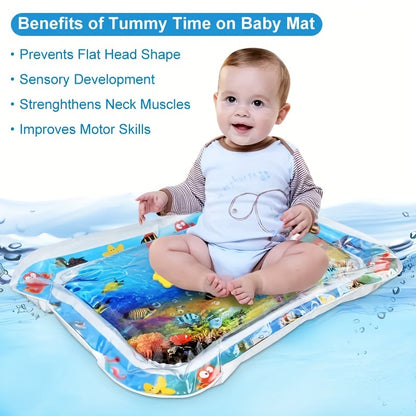 1pc Water Mat ，Water Play Mat For Babies Cute Baby Toys Inflatable Tummy Time Water Play Mat For Infants And Toddlers 3 To 12 Months Promote Development Baby Gifts