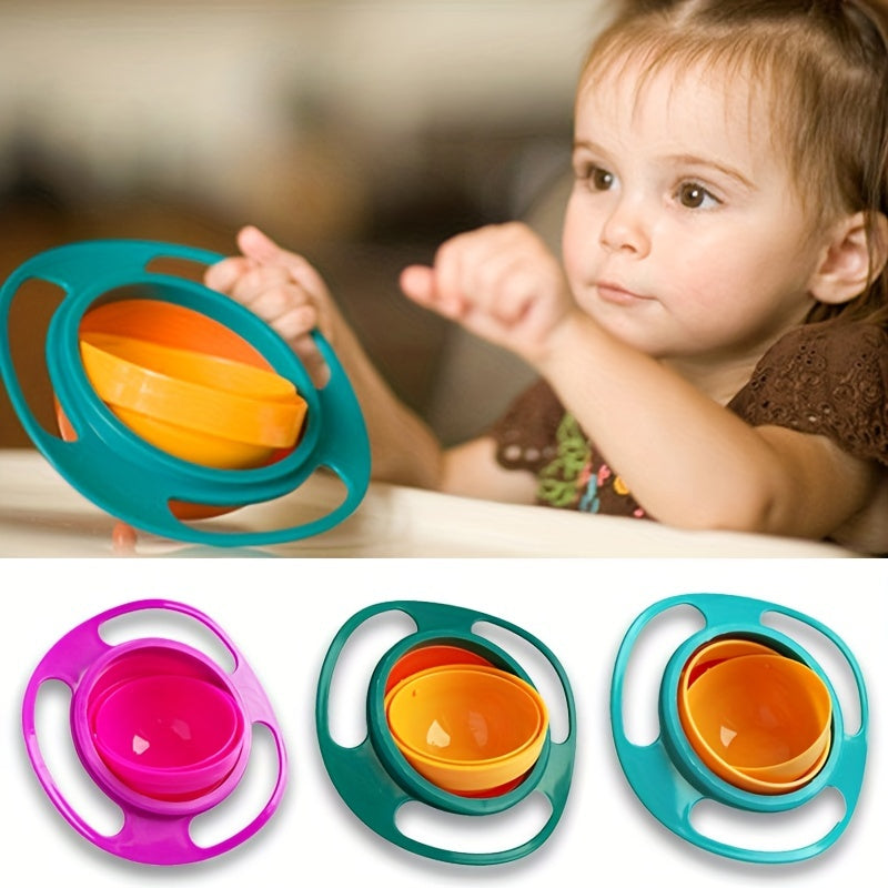 360 Degree Rotation Spill Resistant Gyro Bowl With Lid For Toddler Baby Kids Children, Gyro Bowl Kids Bowl Rotation Balance Bowl Gyro Bowl Baby Bowl