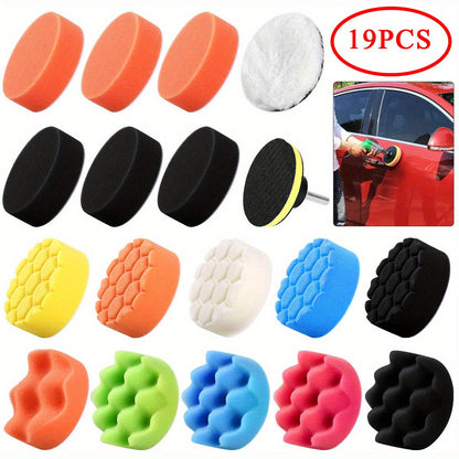 12 pièces ou 19 pièces ou 22 pièces 3 pouces voiture beauté polissage cire éponge disque de polissage ensemble laine coussin éponge roue 