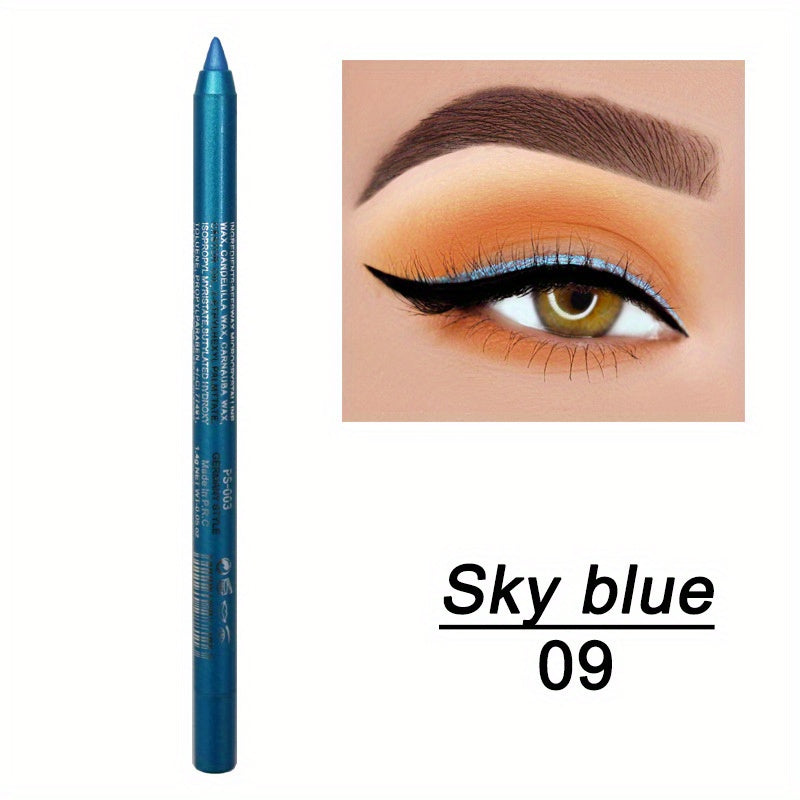 14-Color Eyeliner Palette: Highly Pigmented Pearly Shimmer & Metallic Finishes for Smokey Punk Gothic Look & Long-Lasting Waterproof Stick