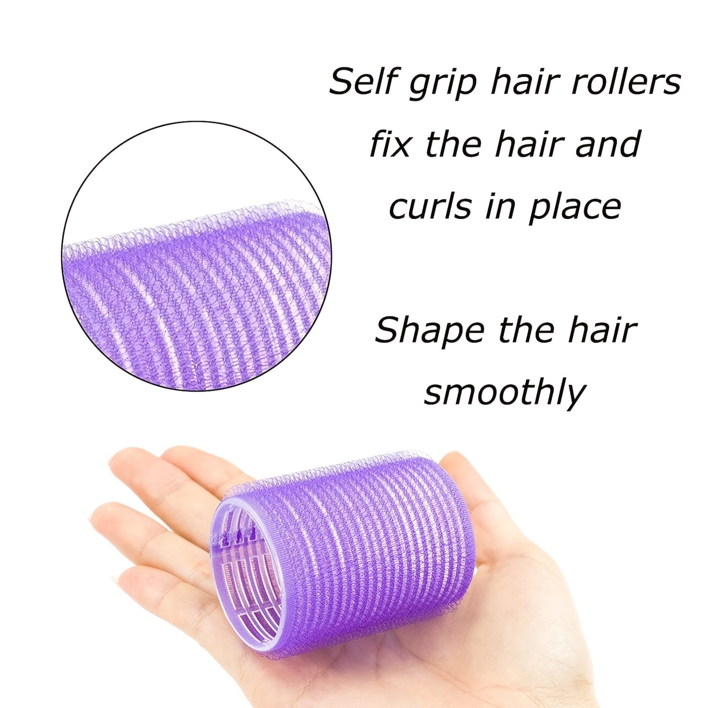 6 pcs Heatless Hair Curlers Set - Self-Grip Hair Rollers for Long, Medium, and Short Hair - Salon-Quality DIY Hair Rollers for Stylish Curls and Waves