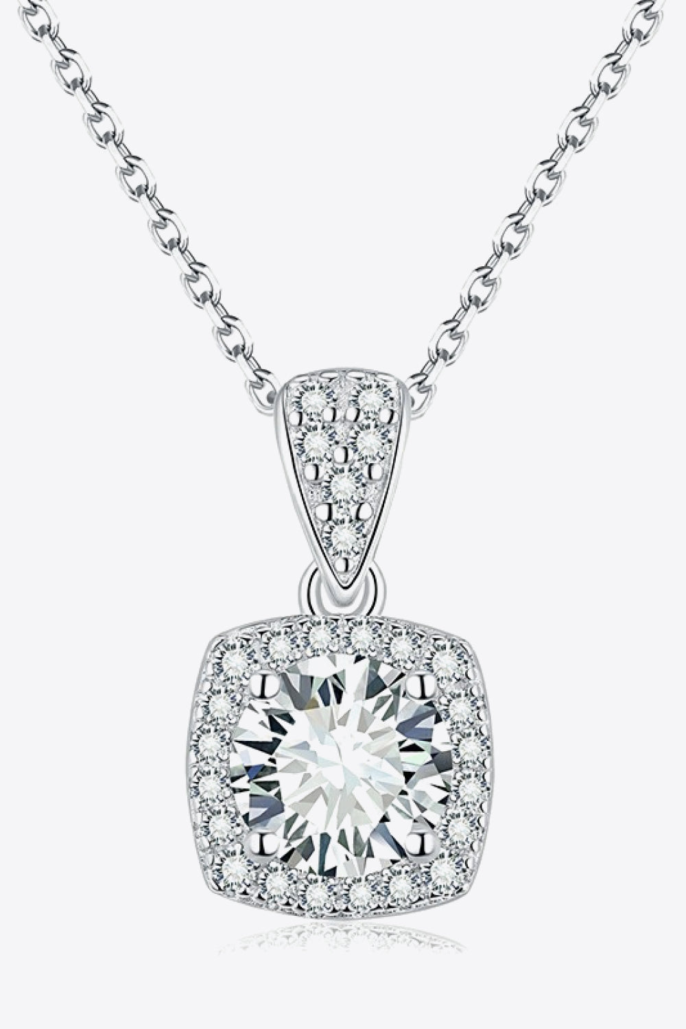 Collier pendentif carré moissanite 1 carat