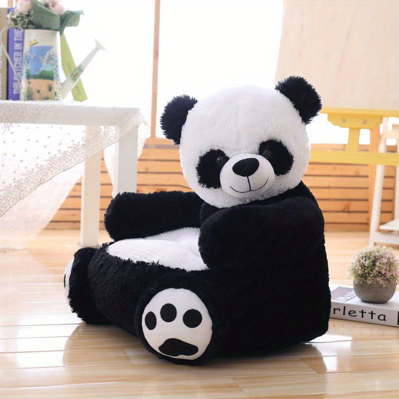 L'accessoire parfait pour la chambre de bébé : canapé en peluche pour enfant panda marron/noir 50 cm/19,68'' – Super doux, lavable et parfait pour les enfants ! 