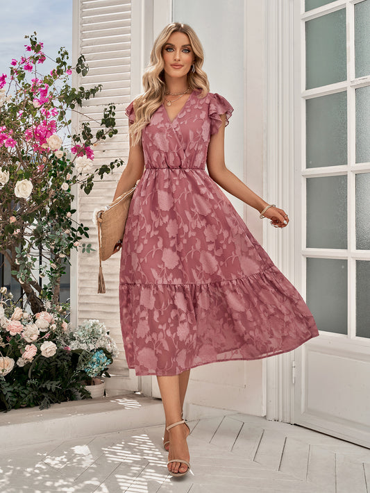 Robe à manches flottantes et surplis floral