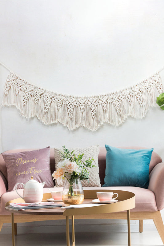 Macrame Fringe Wall Hanging Decor