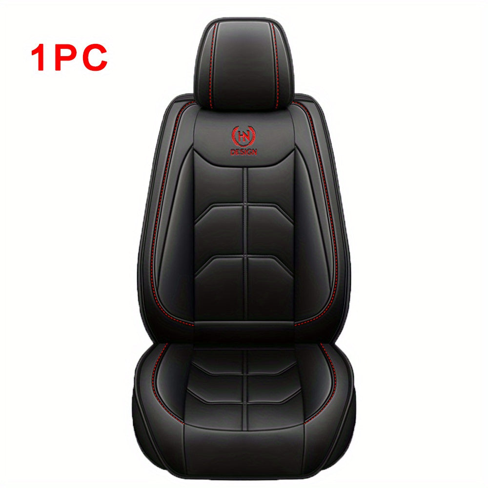 Universal Premium PU Car Seat Cover - Full Wrapping Edge Seat Protector for SUV, Van, and Truck - Protects Seats from Dirt, Sweat, and Scratches