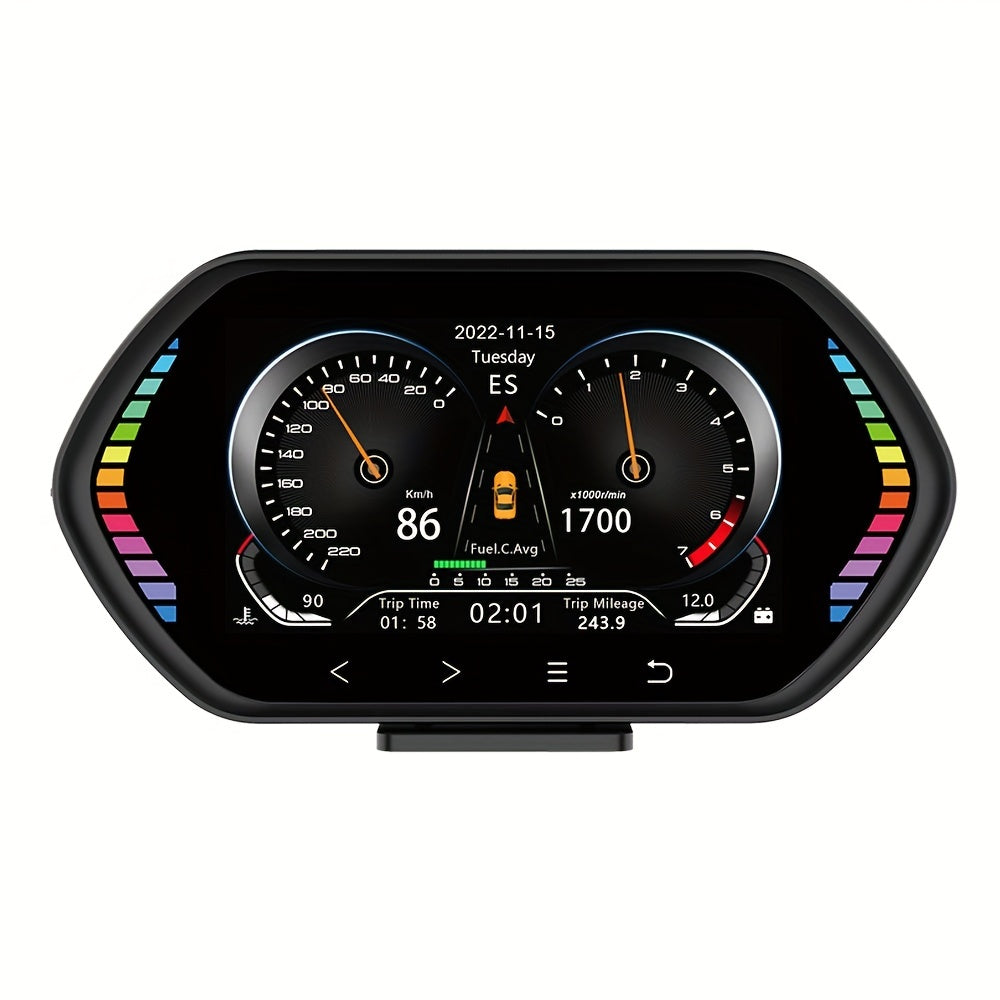 3-in-1 OBD2+GPS+Tilt Meter IPS HUD Head-Up Display Meter: Car Digital Speedometer, Water & Oil Temp Alarm [2023 Upgrade]