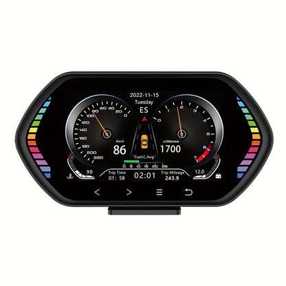 3-in-1 OBD2+GPS+Tilt Meter IPS HUD Head-Up Display Meter: Car Digital Speedometer, Water & Oil Temp Alarm [2023 Upgrade]