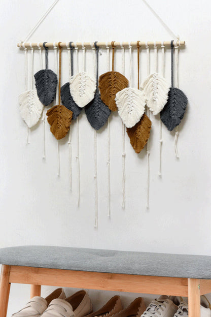 Hand-Woven Feather Macrame Wall Hanging