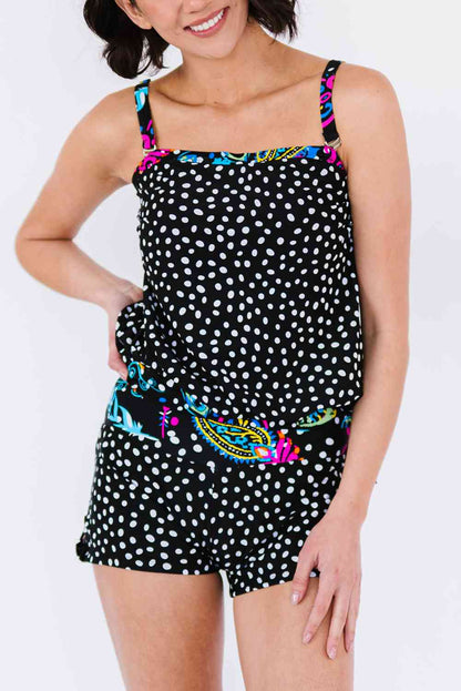 Printed Tied Tankini Set