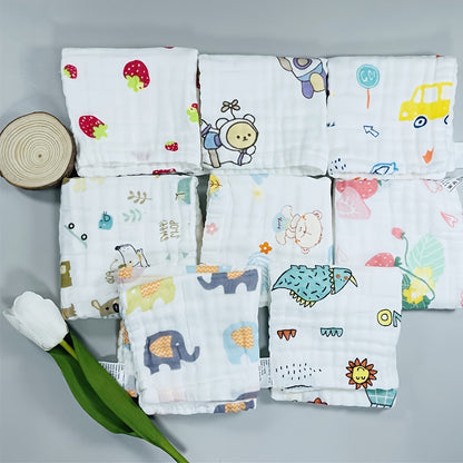 6-Layer 100% Cotton Muslin Burp Cloths: Extra Soft & Absorbent Hand Washcloths - Perfect Christmas Gift for Boys & Girls!