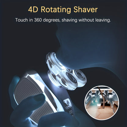 5-in-1 Electric Shaver for Men: Bald Head Polish, Hair Clipper, Trimmer, Floating 5 Blade Heads & Rechargeable Razors!