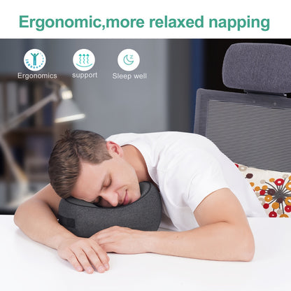 Travel in Comfort: Black Memory Foam Neck Pillow with Breathable Cover - Machine Washable!