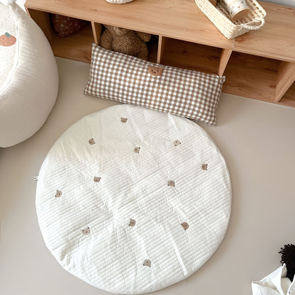 Adorable Rabbit Embroidered Baby Cushion Bedspread Blanket - Perfect for Your Little One!