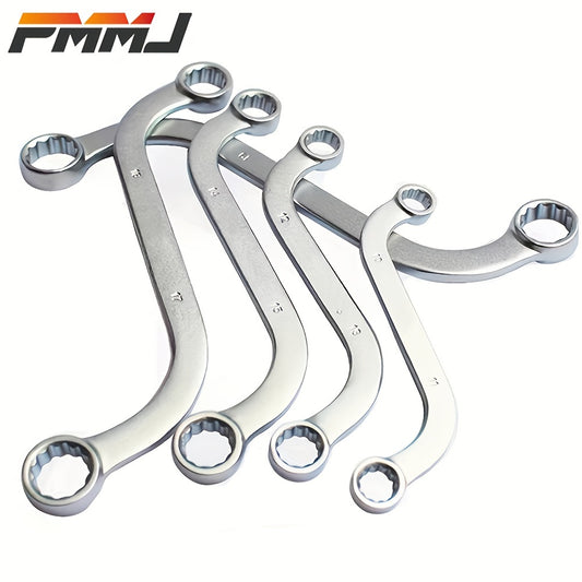 5Pcs S-Shaped Spanner Set - 10-19mm 12-Point Box Ends Double-Headed Special-Shaped Fastening Wrench Car Repair Tool