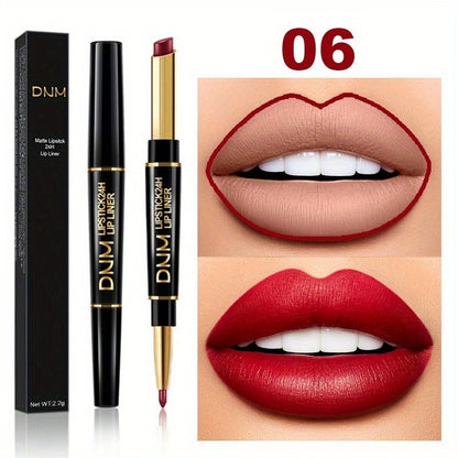 24 All Day 3 Pcs Lip Liner And Lipstick Set, Matte Lipstick With Lip Liner 2 In 1, Dark Red Lipstick Matte Kit With Lip Liner, Valentine's Day Gifts For Women