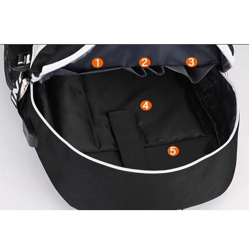 Stylish USB Charging Happy Face Backpack - Waterproof, Durable & Perfect for School!