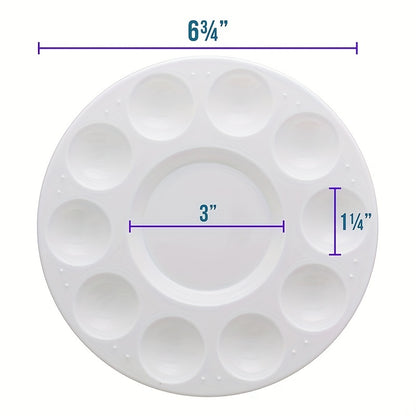 15pcs Durable White Plastic Paint Tray Palette for Kids and Students - Perfect for School Projects and Art Classes