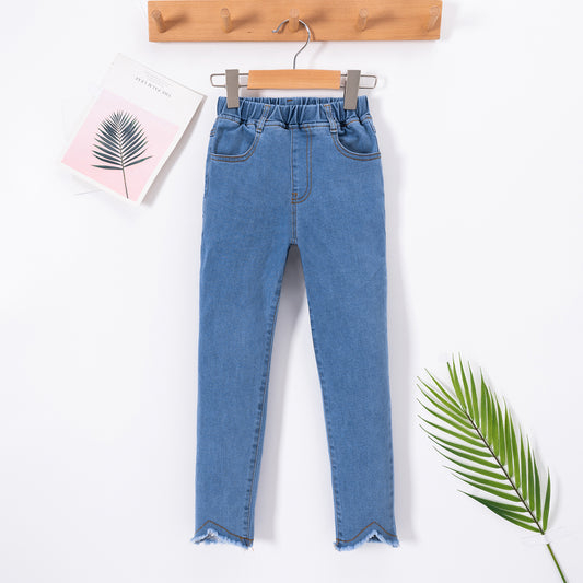 Jean taille élastique avec ourlet pour enfant