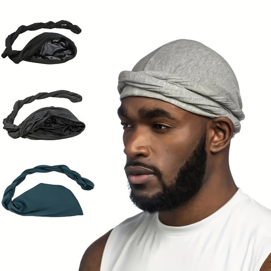 Vintage Halo Turban - Breathable Double-Layer Head Scarf for Men's Casual Style and Decoration