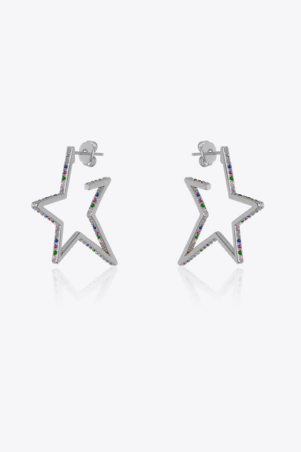 Boucles d'oreilles étoile en argent sterling 925 avec zircon